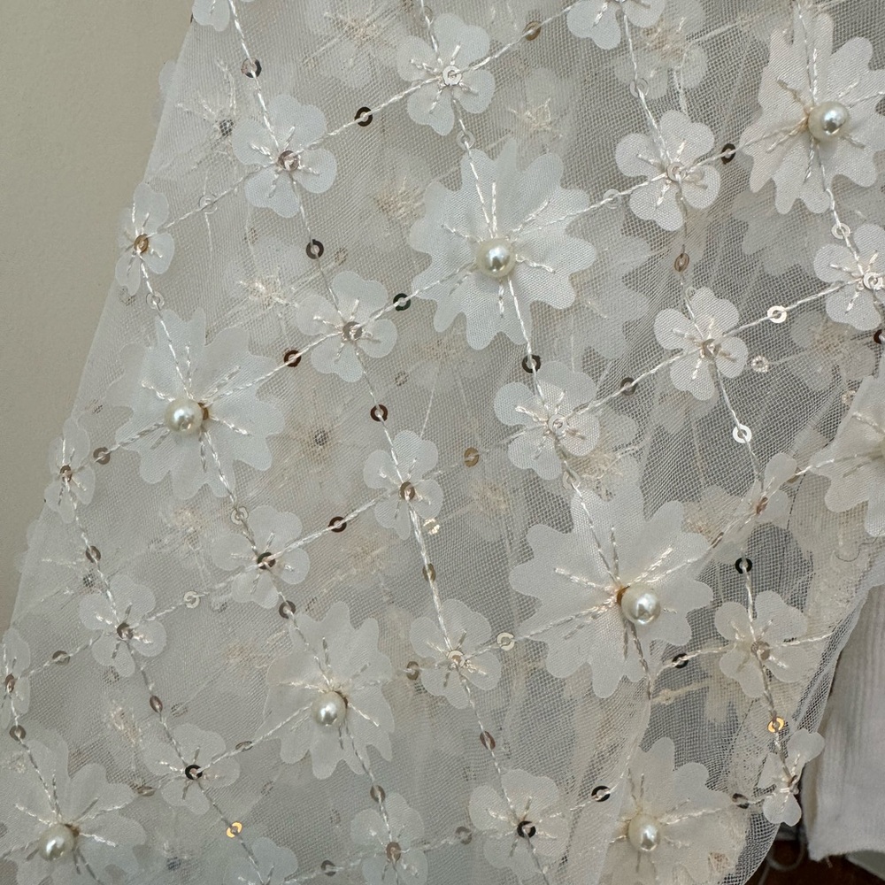 Elegant Floral Lace Blouse - White